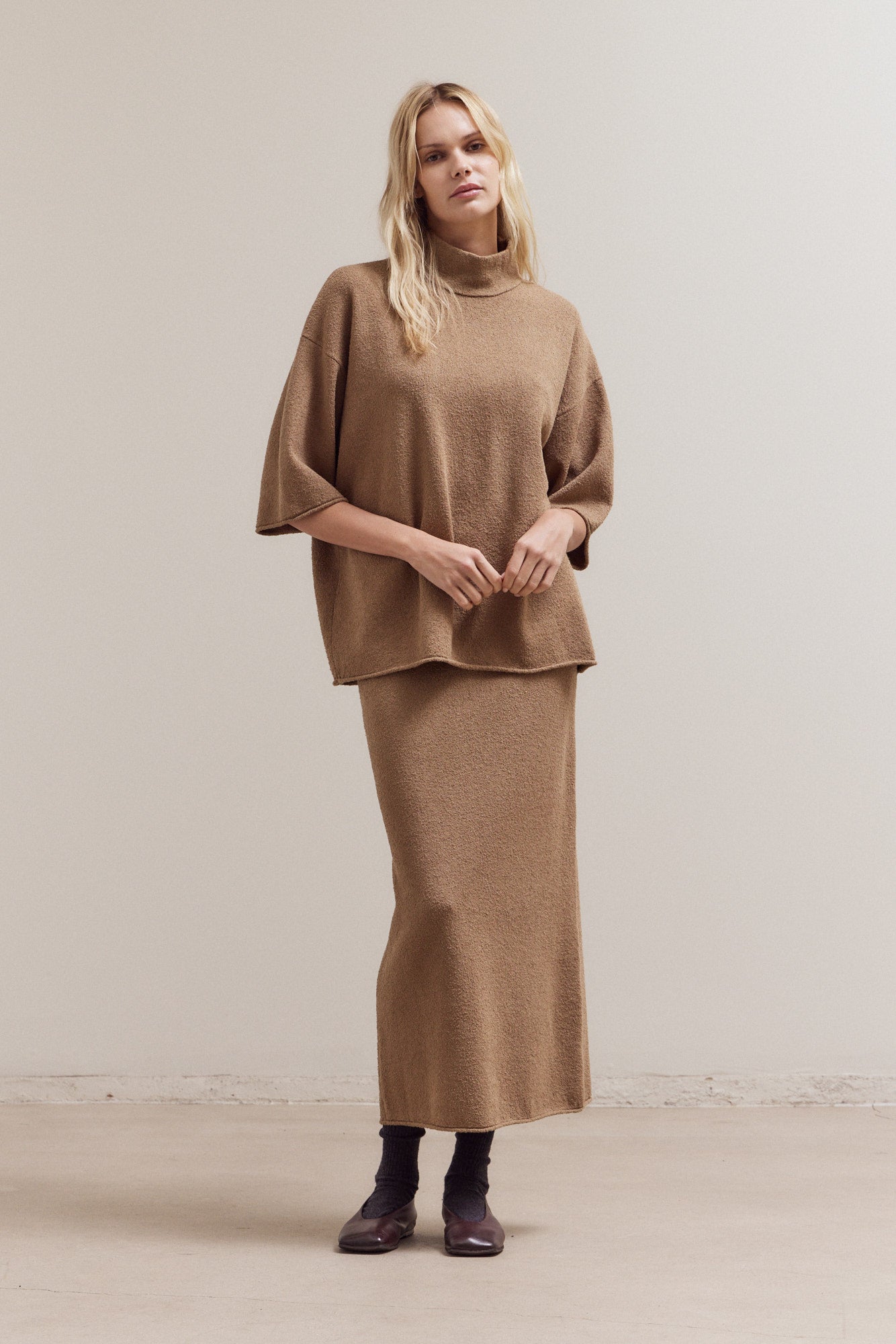 Mock Neck Loose Fit Sweater