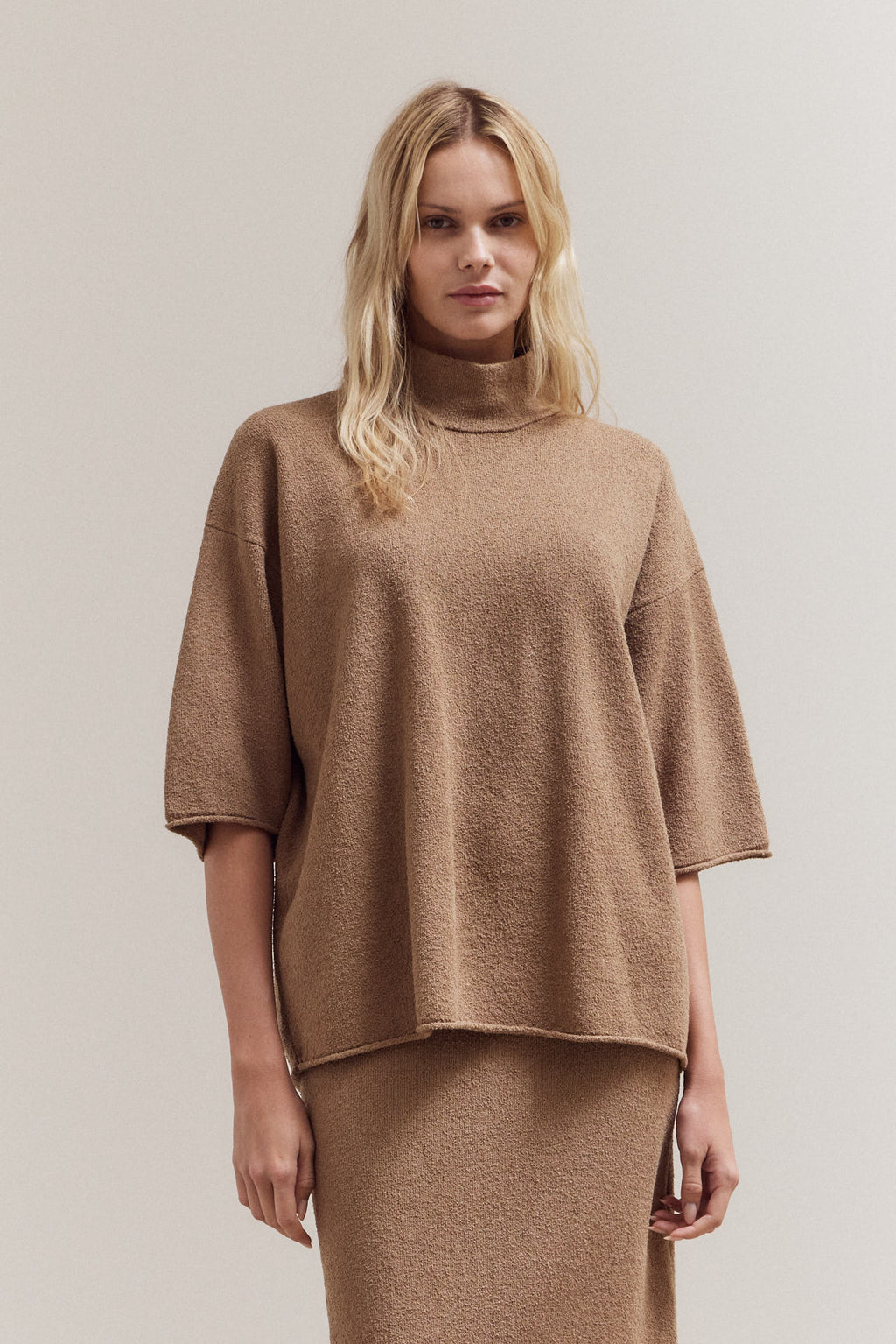 Mock Neck Loose Fit Sweater