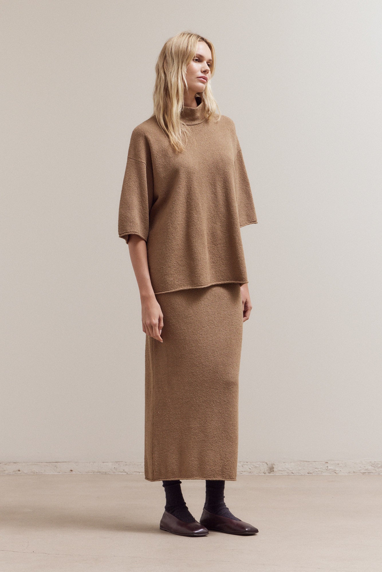 Mock Neck Loose Fit Sweater