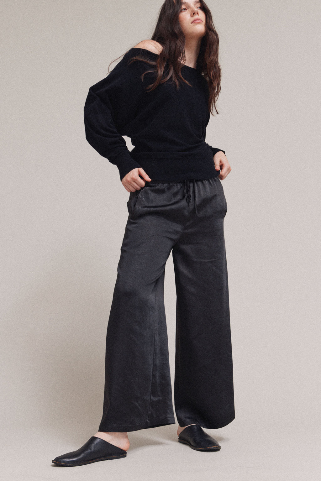 Wide Leg Satin Pants