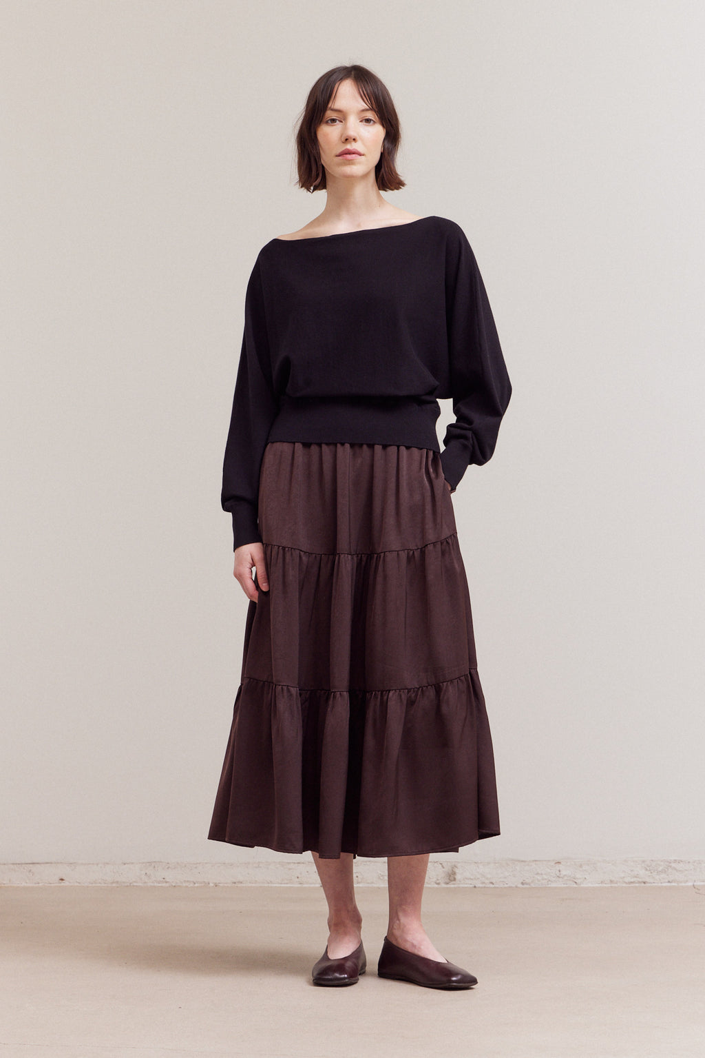 Whole Garment Batwing Knit Top