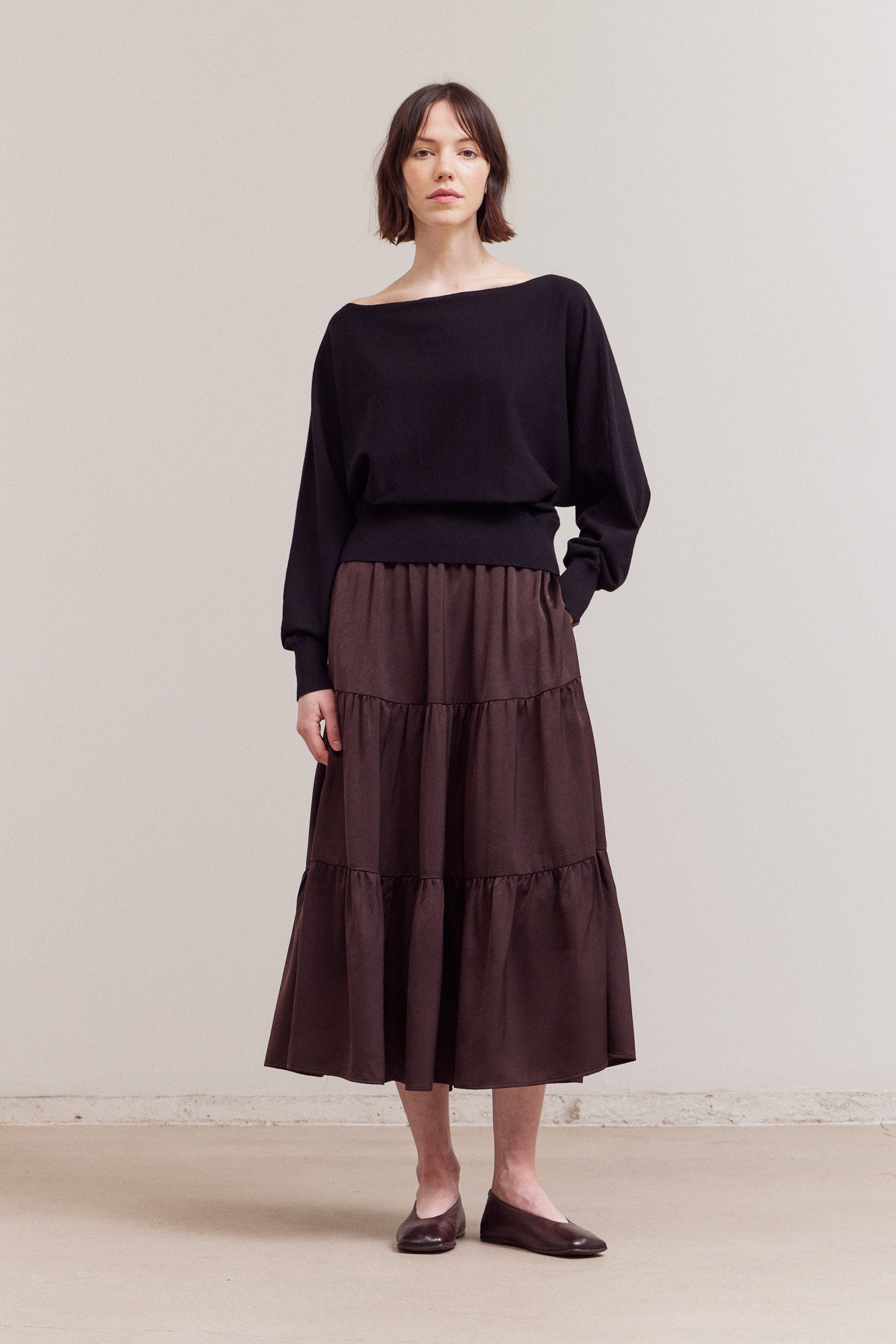 Whole Garment Batwing Knit Top