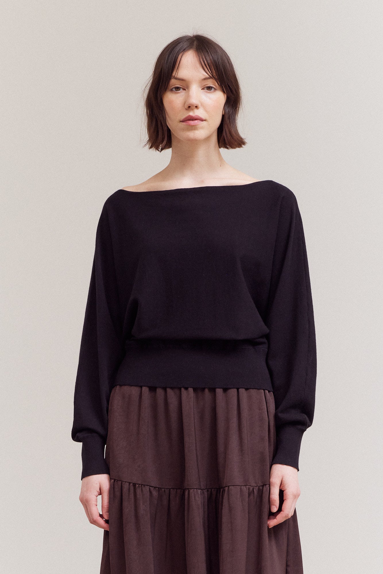 Whole Garment Batwing Knit Top