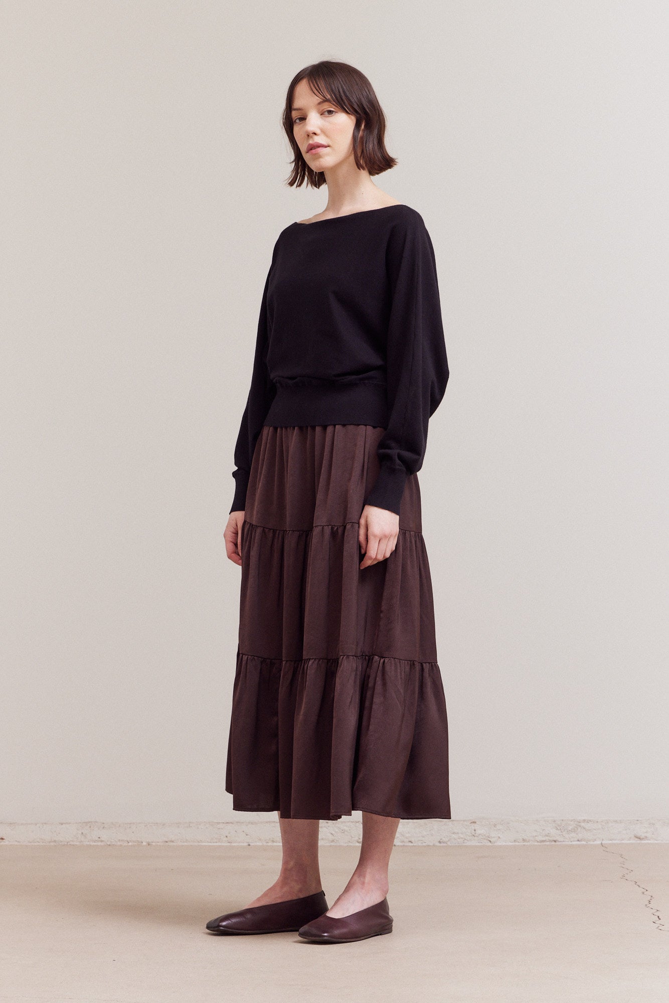 Whole Garment Batwing Knit Top