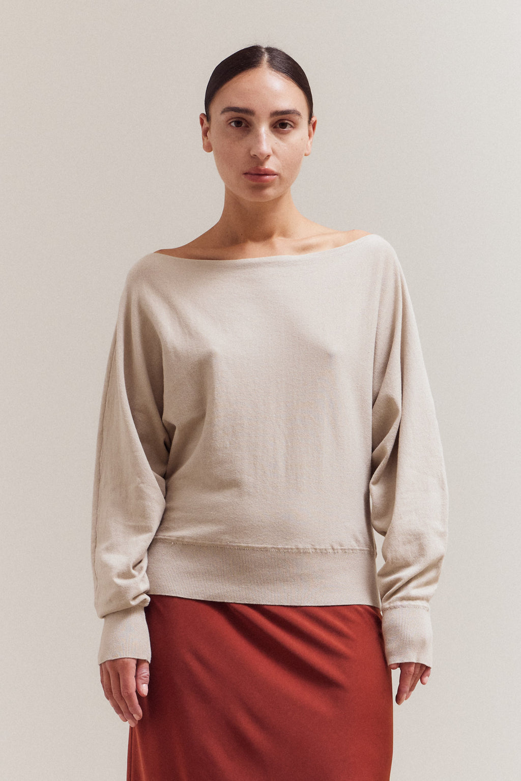 Whole Garment Batwing Knit Top