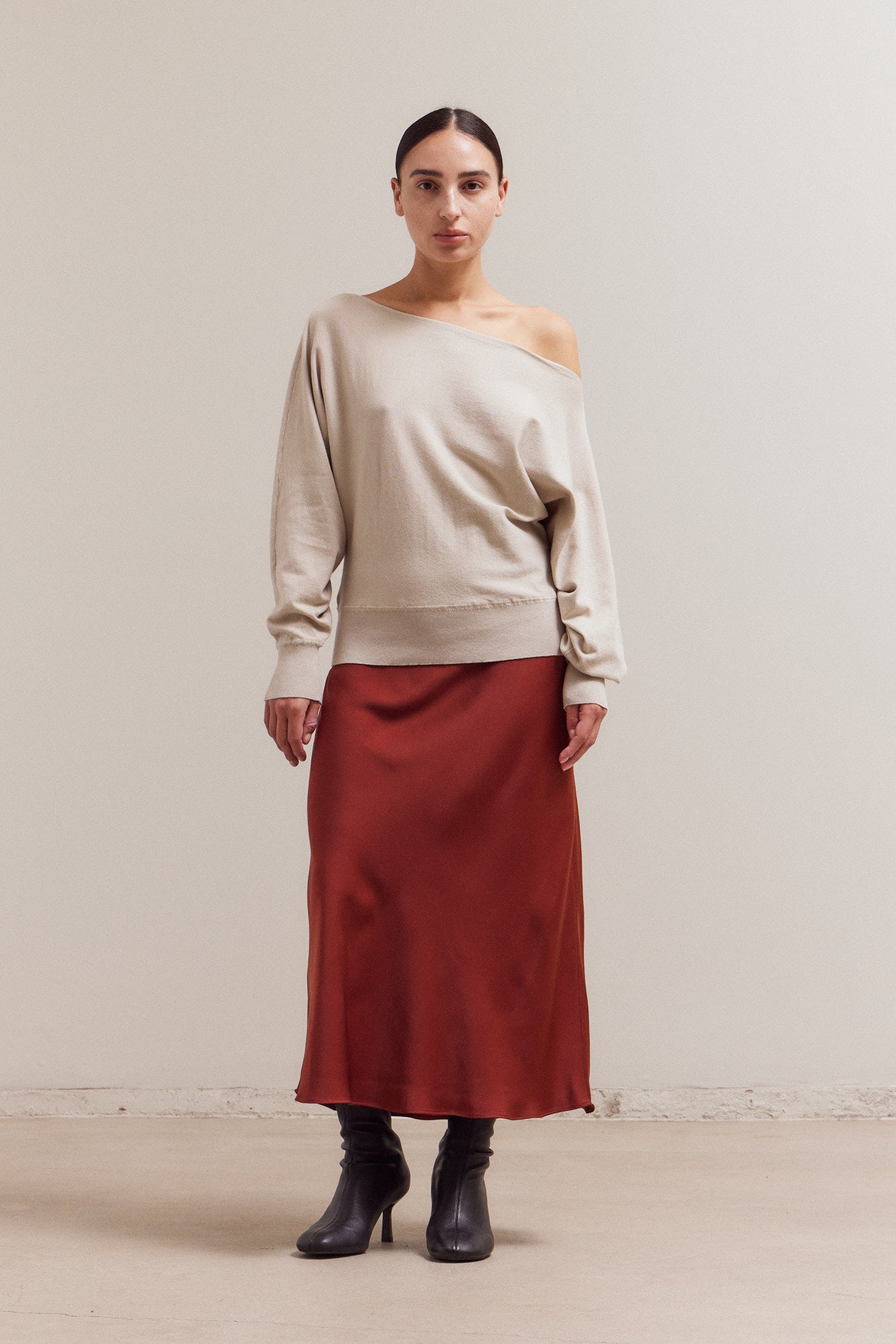 Whole Garment Batwing Knit Top