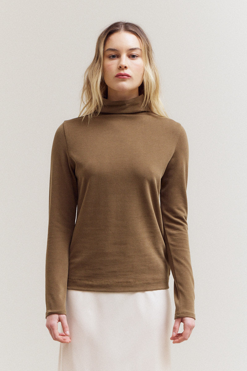 Brush Mock Neck Long Sleeves Top