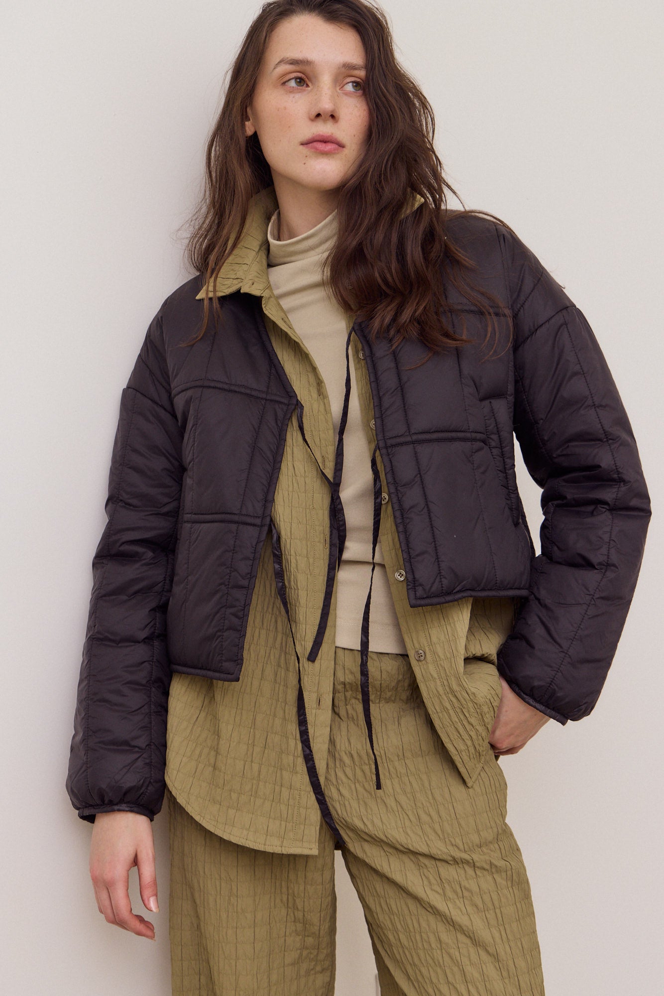 Front Tie Quilting Jacket