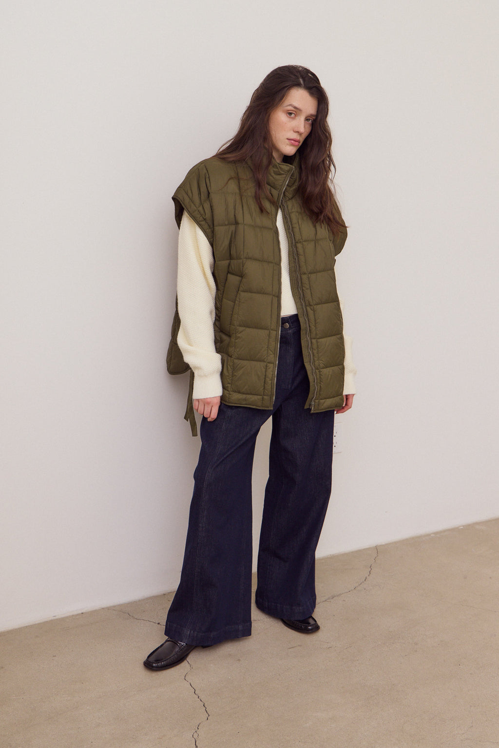 High Neck Zip Up Quilting Padded Vest