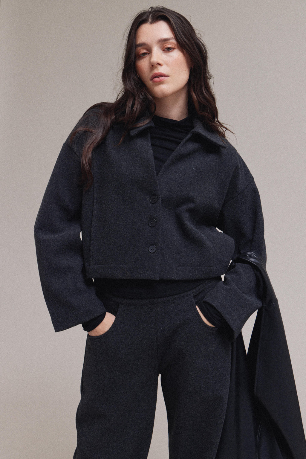 Short Wool Collar Jacket