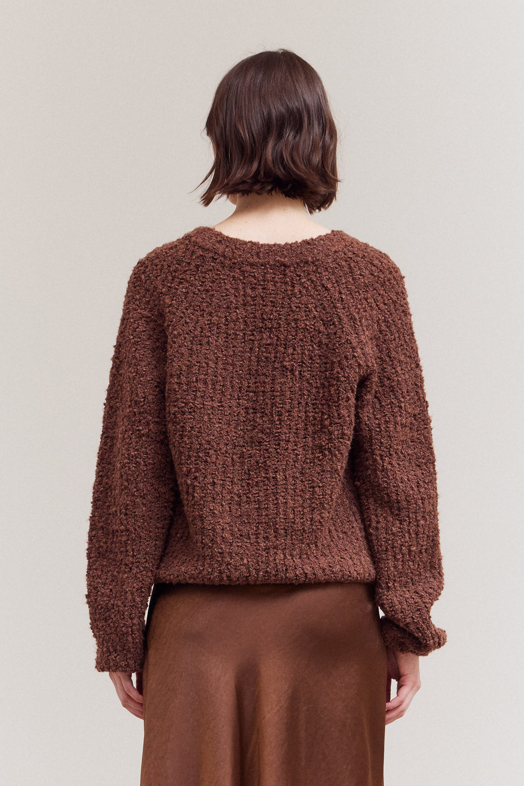 Opened V-Neck Sweater Top