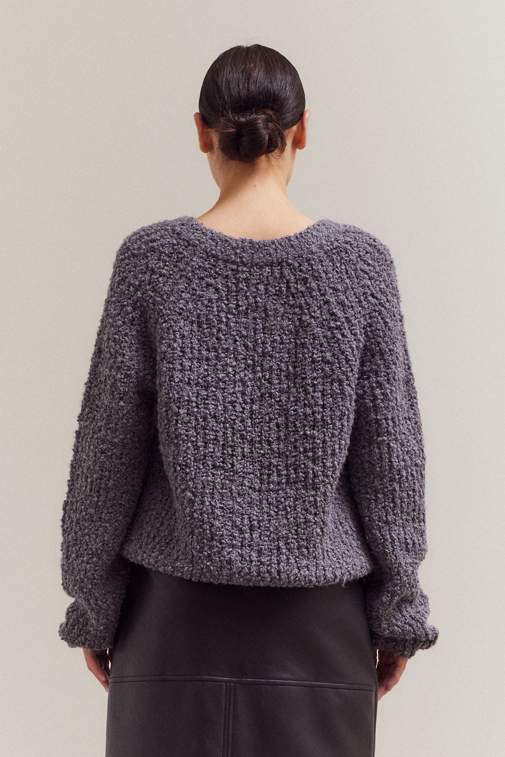 Opened V-Neck Sweater Top