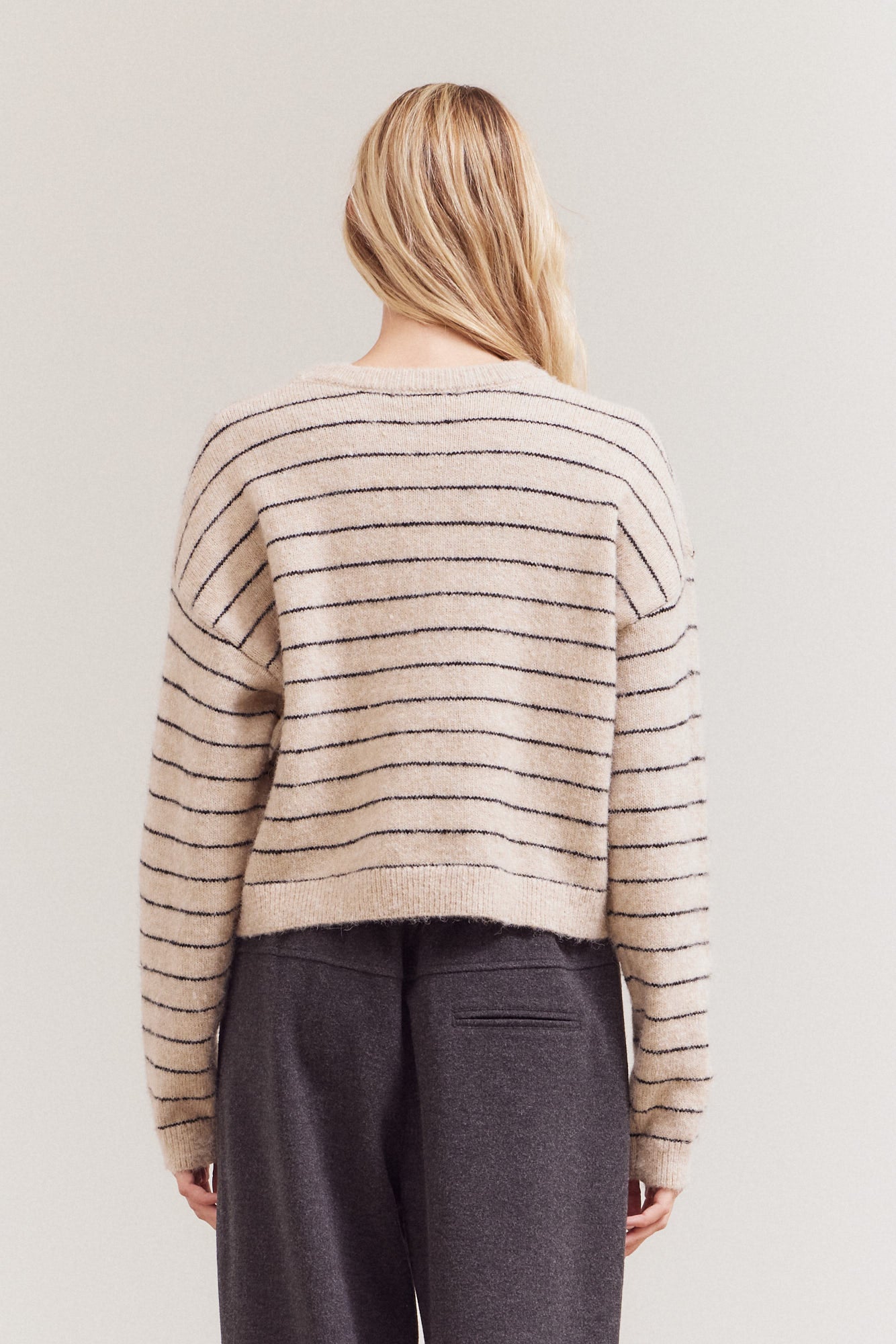 Striped Drop Shoulder Sweater Top