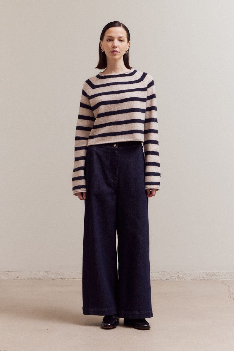 Striped Mock Neck Knitwear