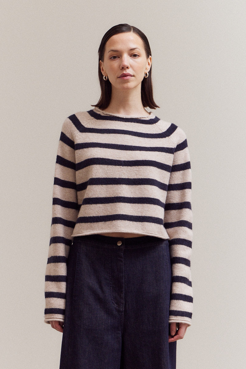 Striped Mock Neck Knitwear