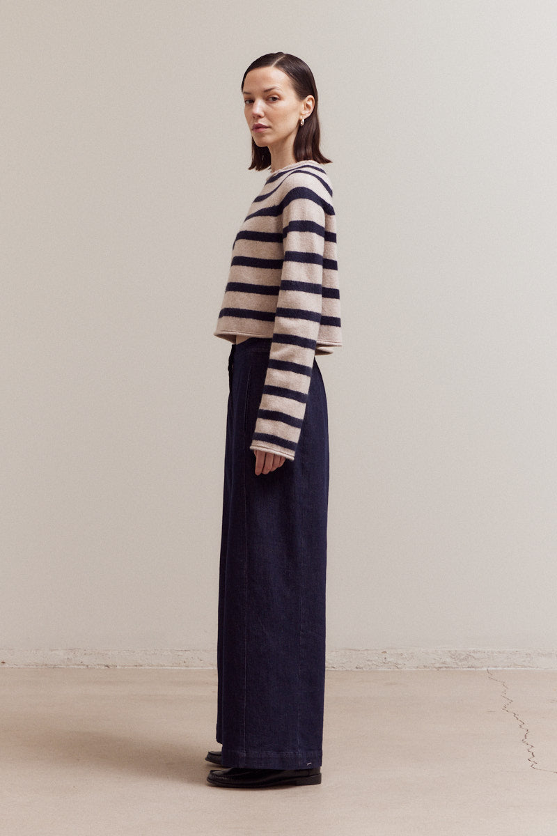 Striped Mock Neck Knitwear