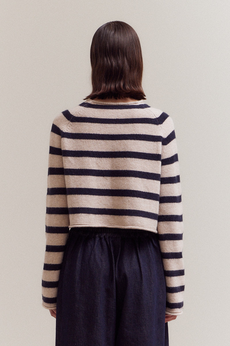 Striped Mock Neck Knitwear