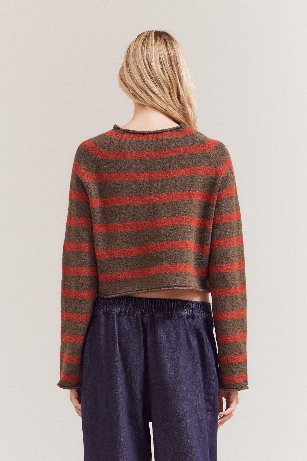Striped Mock Neck Knitwear