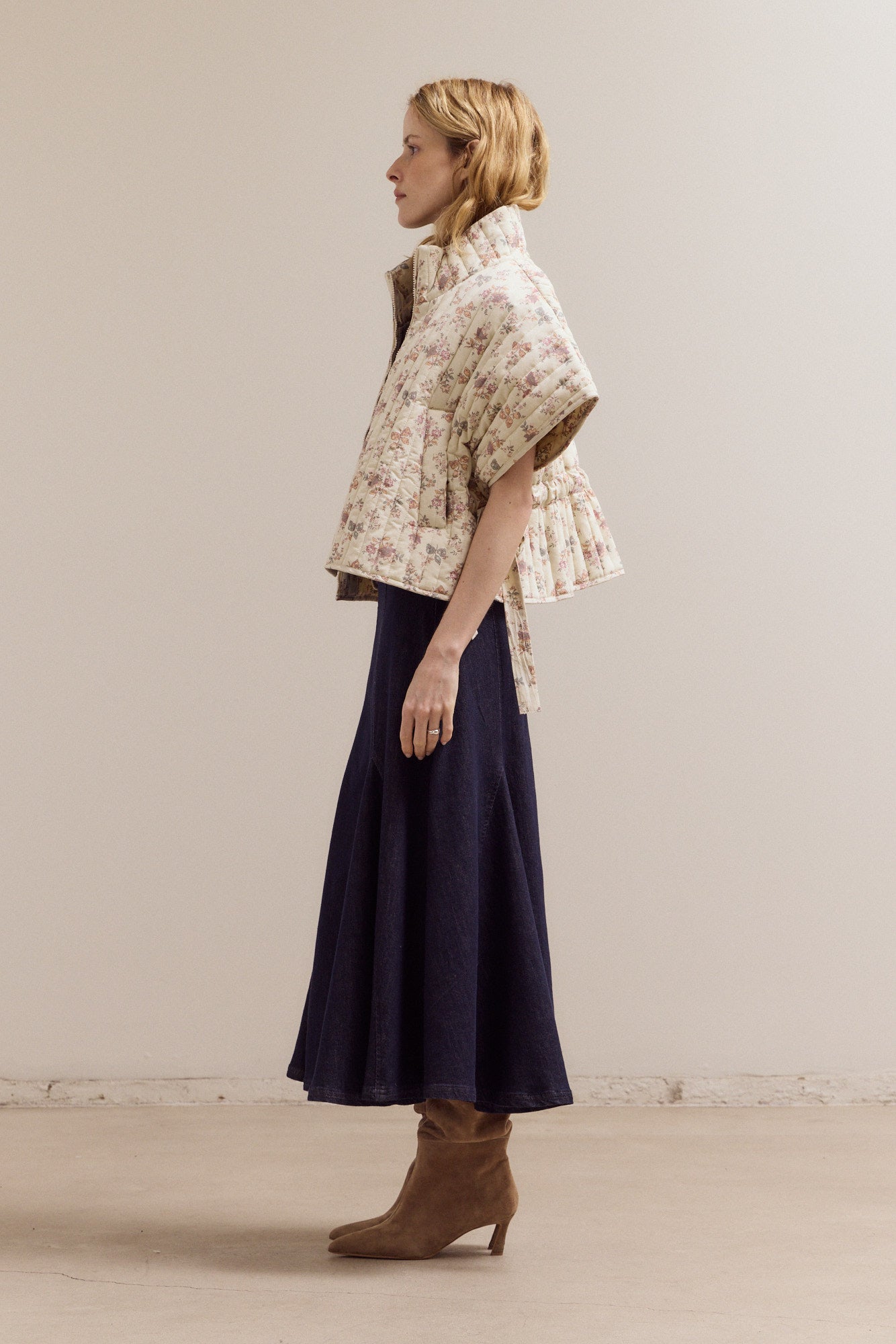 Cotton Floral Quilted Vest