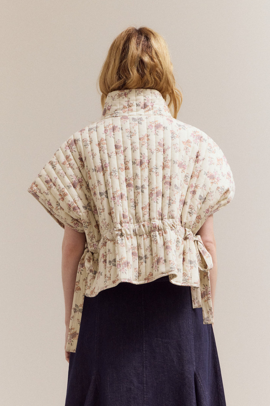 Cotton Floral Quilted Vest