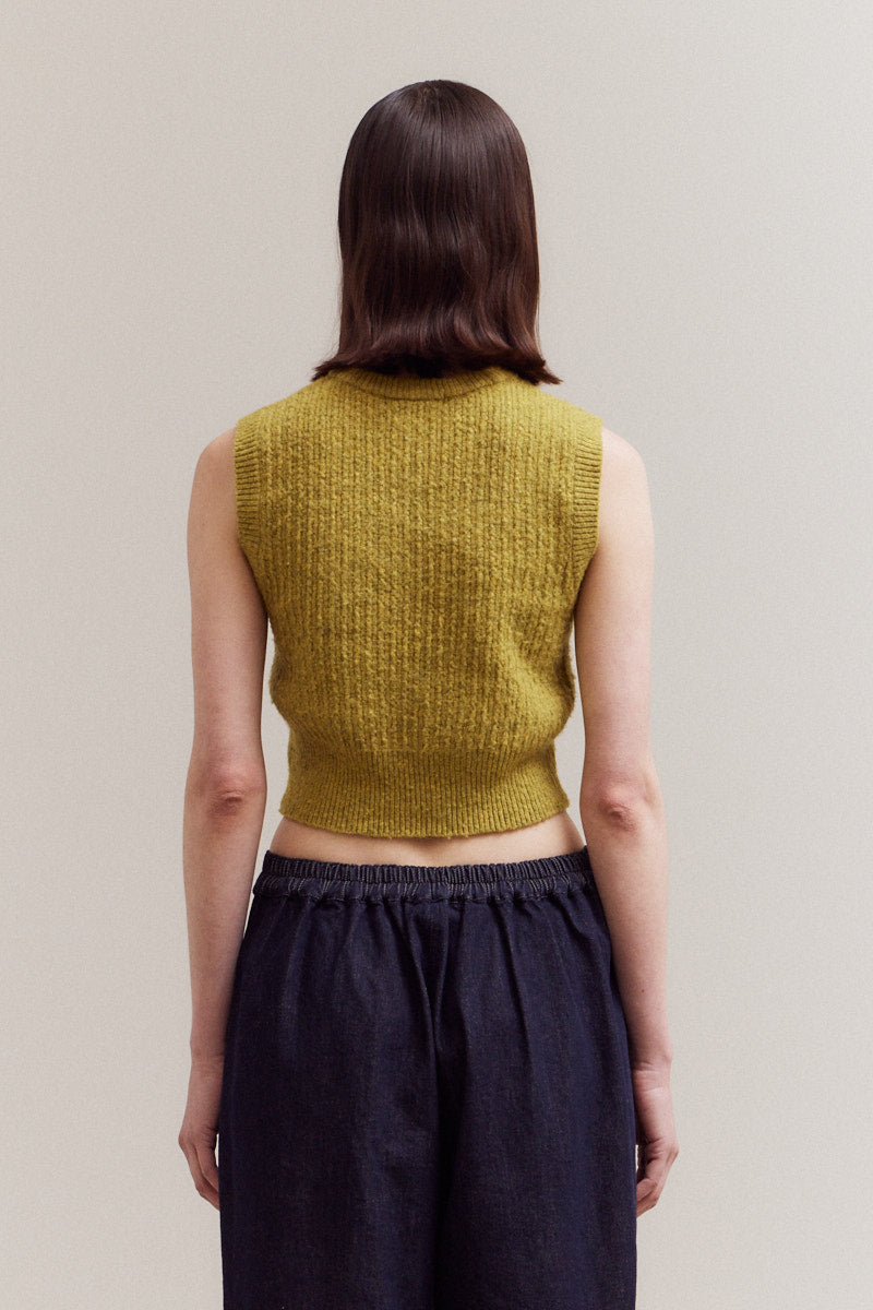 Fitted Button Up Sleeveless Top