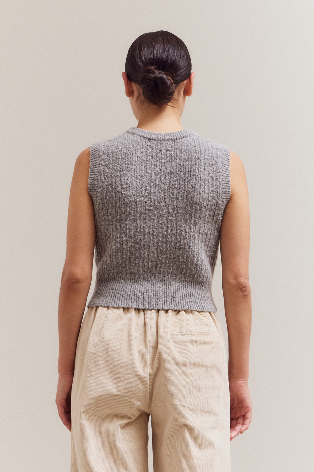 Fitted Button Up Sleeveless Top