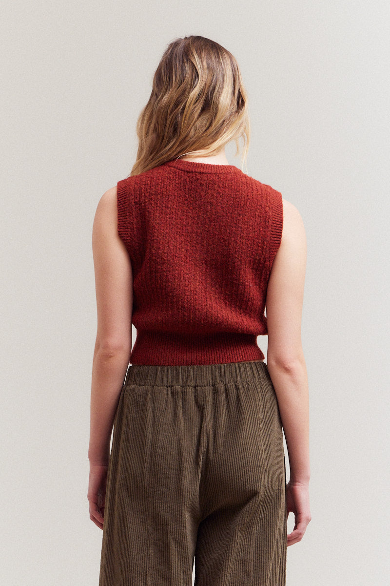 Fitted Button Up Sleeveless Top