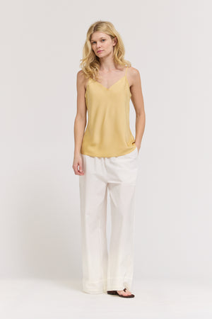 V-Neck Satin Camisole Top in Daffodil