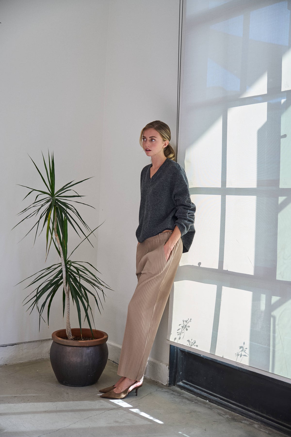 Pleated Pants