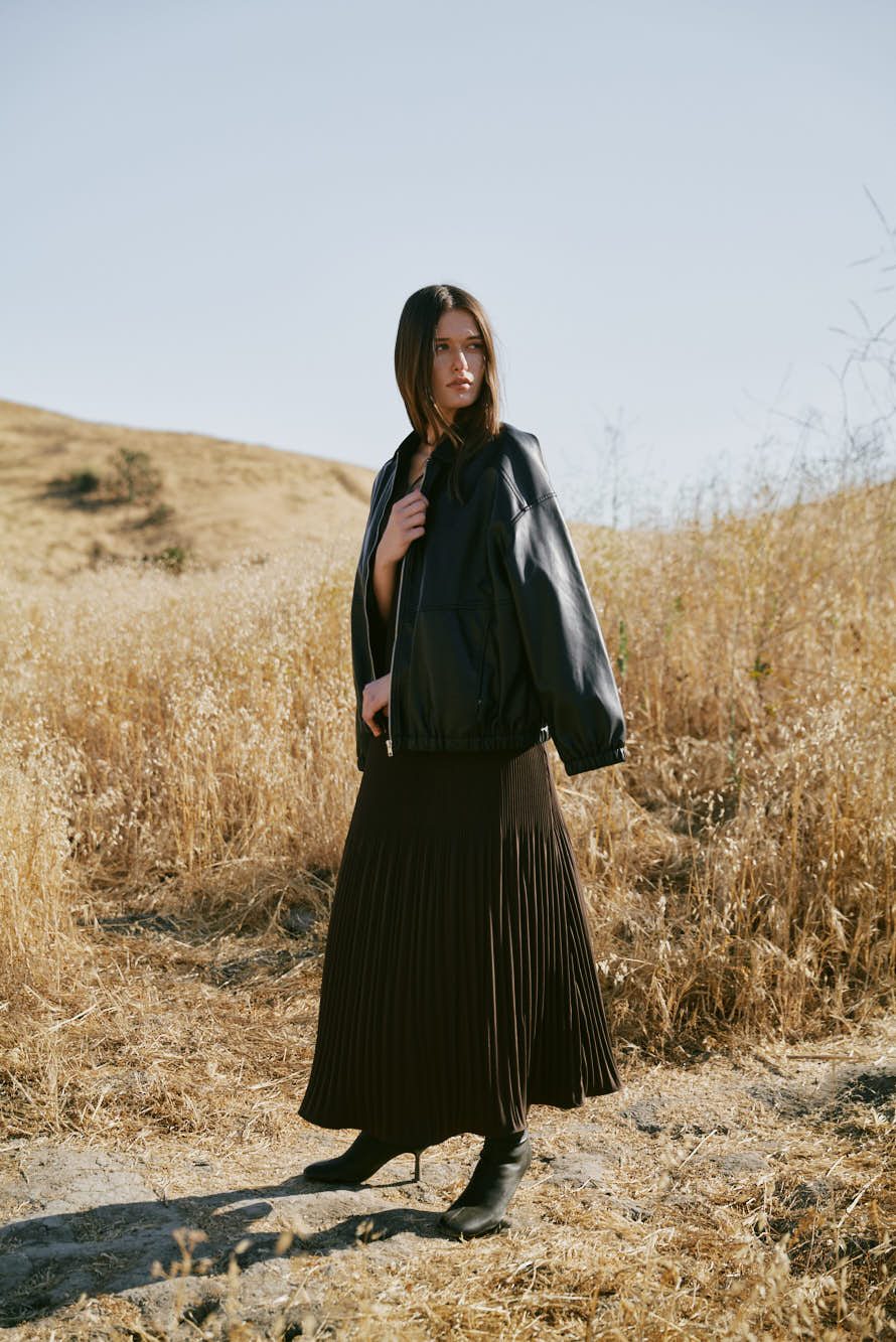 Wrinkle Pleats A-Line Skirt