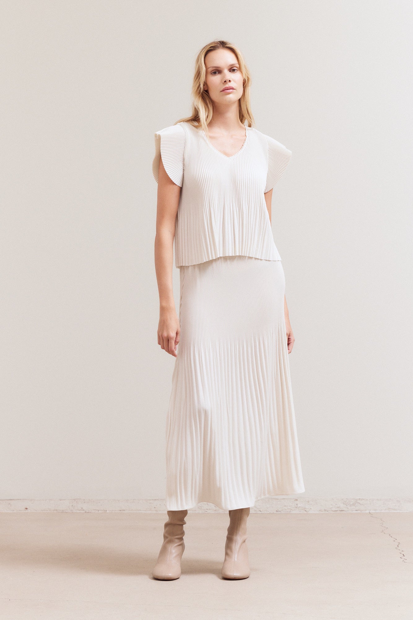 Wrinkle Pleats A-Line Skirt