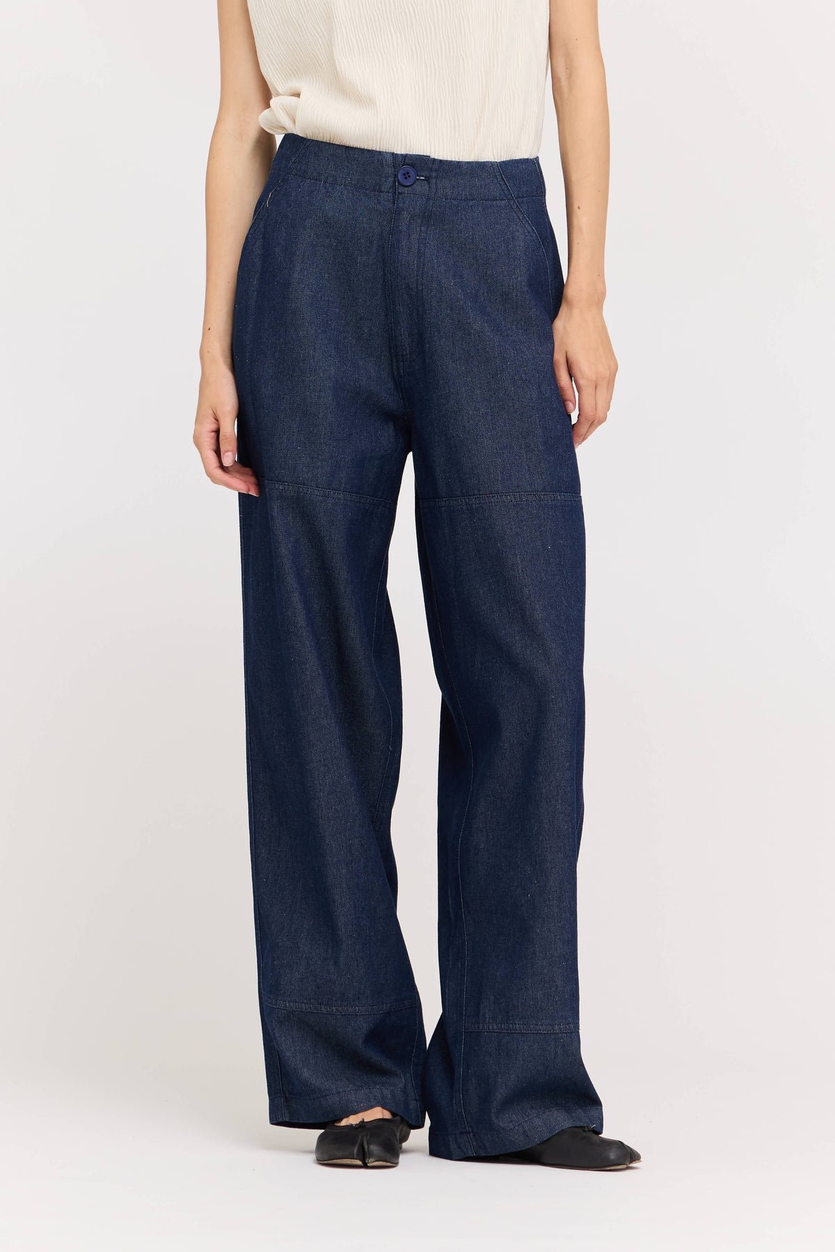 High Rise Balloon Fit Denim Pants in Indigo