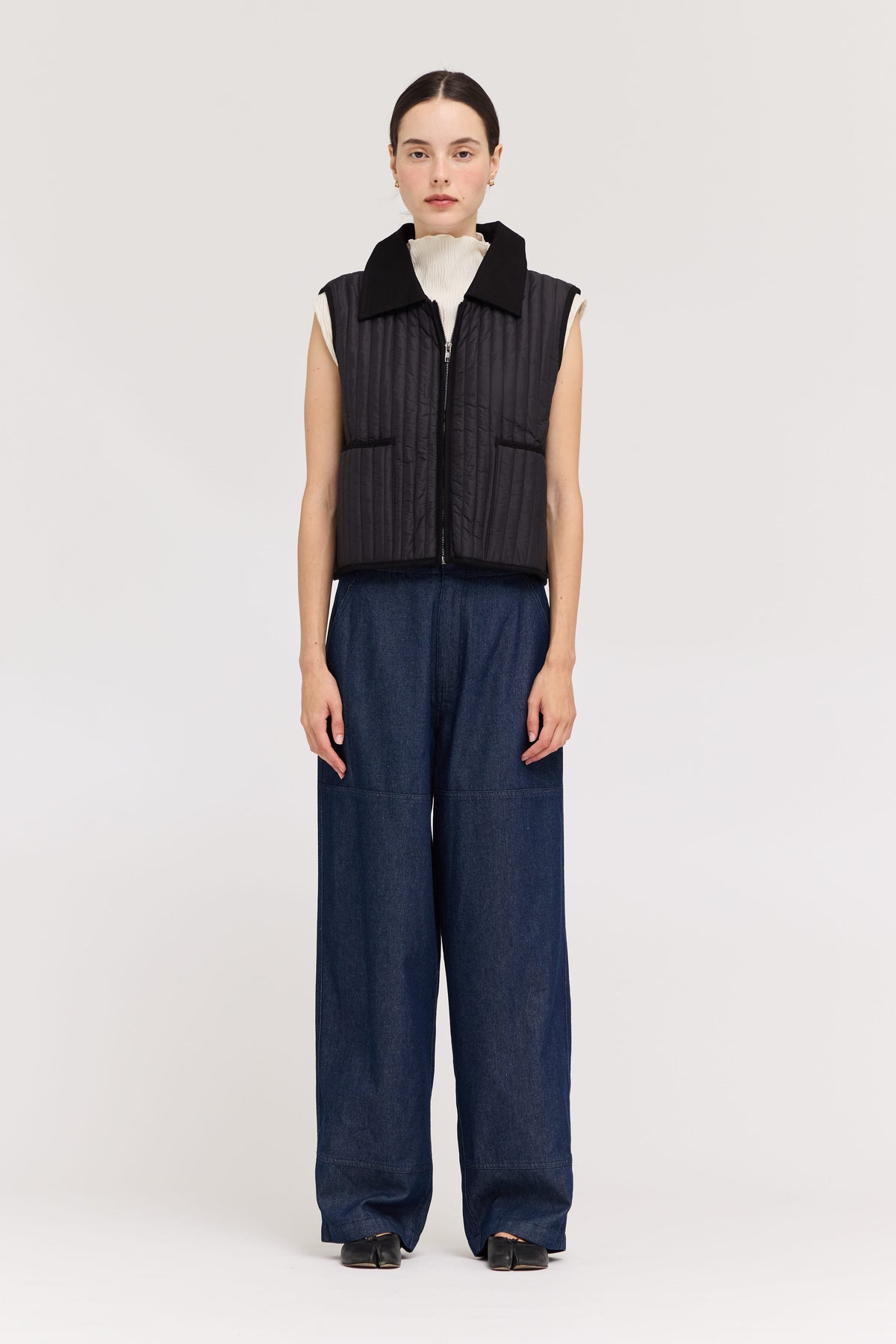 High Rise Balloon Fit Denim Pants in Indigo