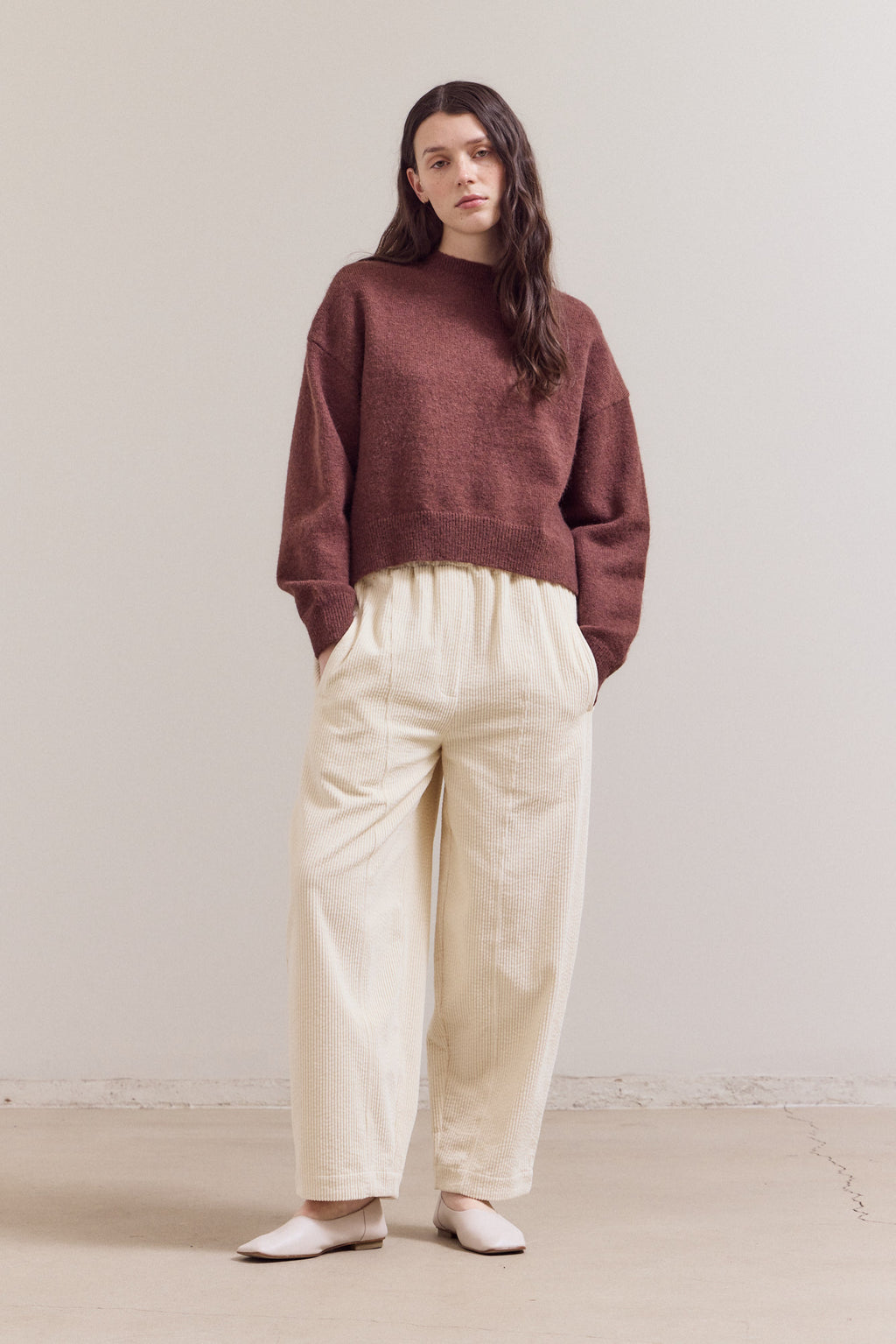 Seam Detail Round Neck Sweater