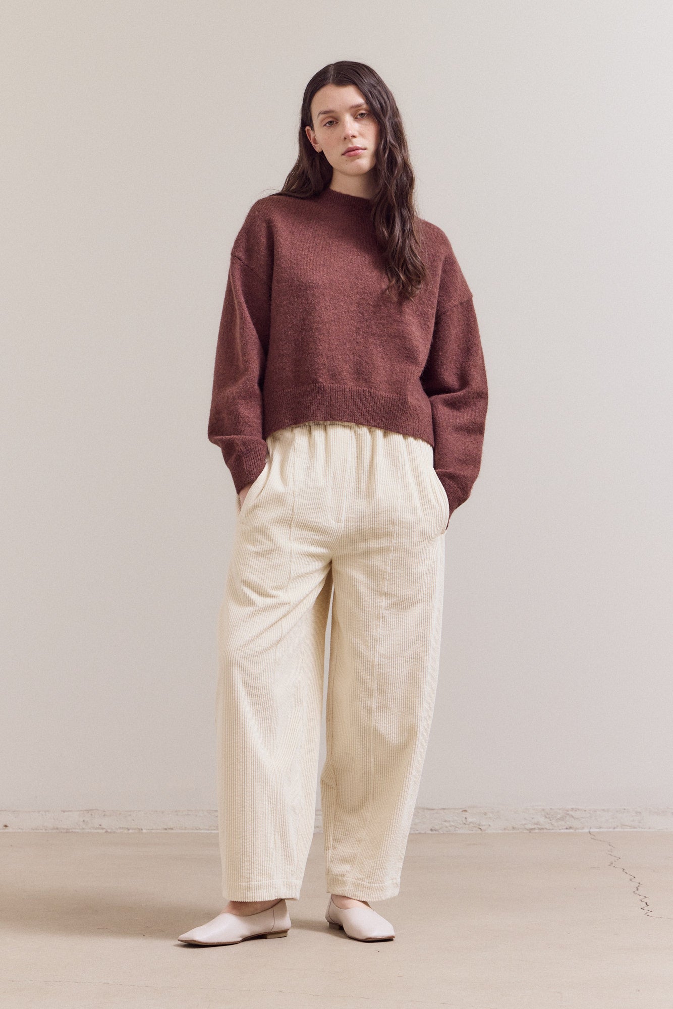 Seam Detail Round Neck Sweater