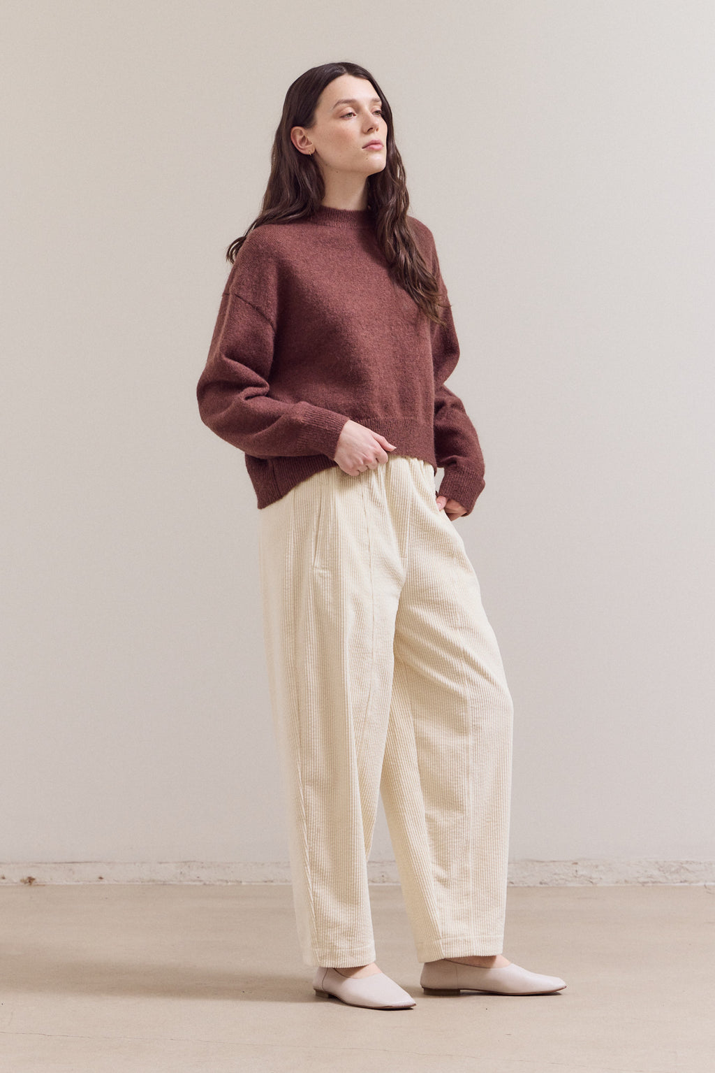 Seam Detail Round Neck Sweater