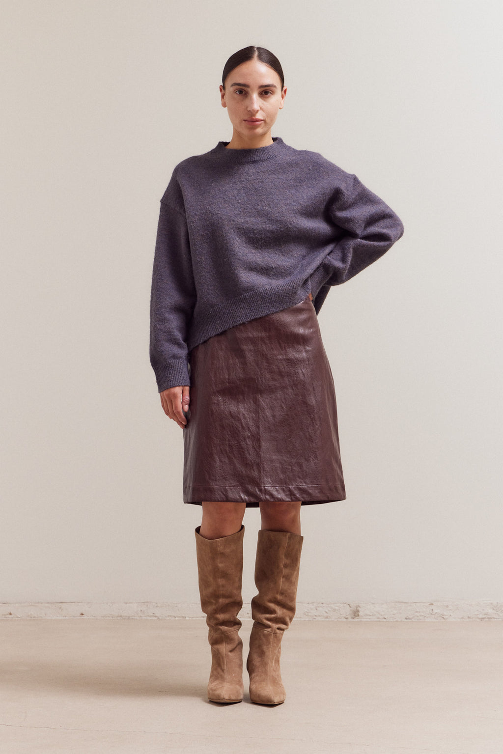 Seam Detail Round Neck Sweater