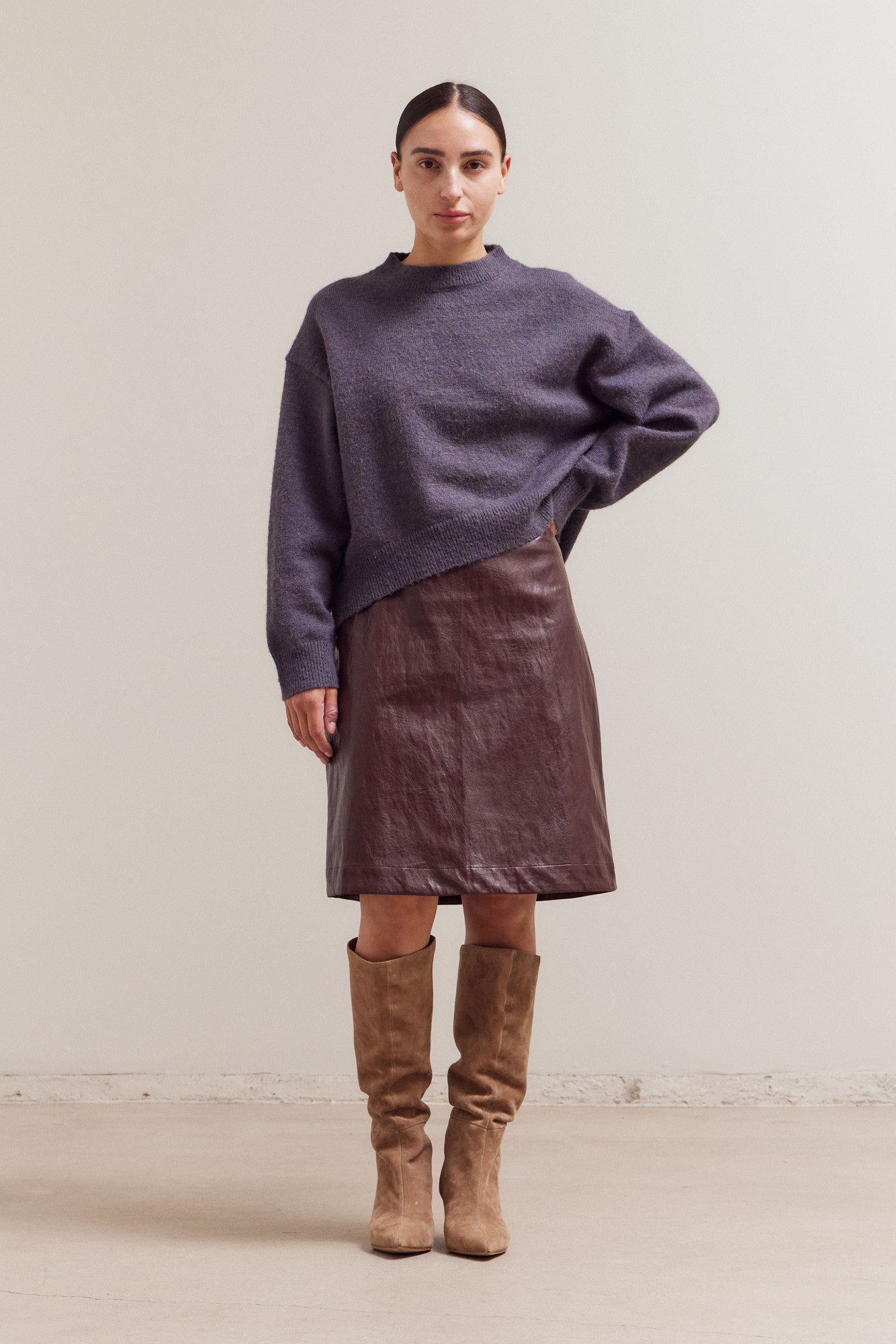 Seam Detail Round Neck Sweater