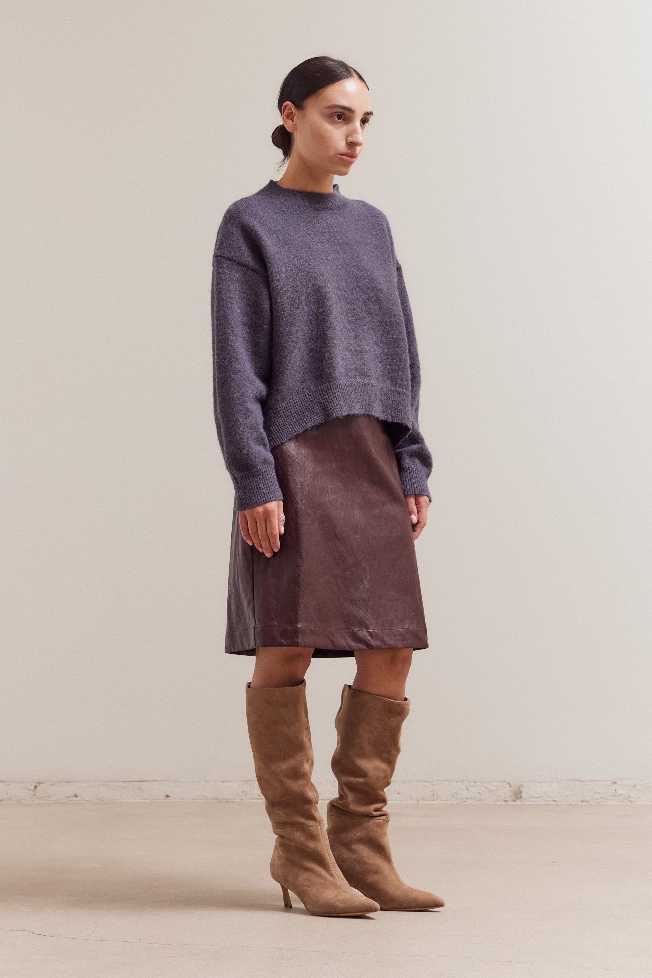 Seam Detail Round Neck Sweater