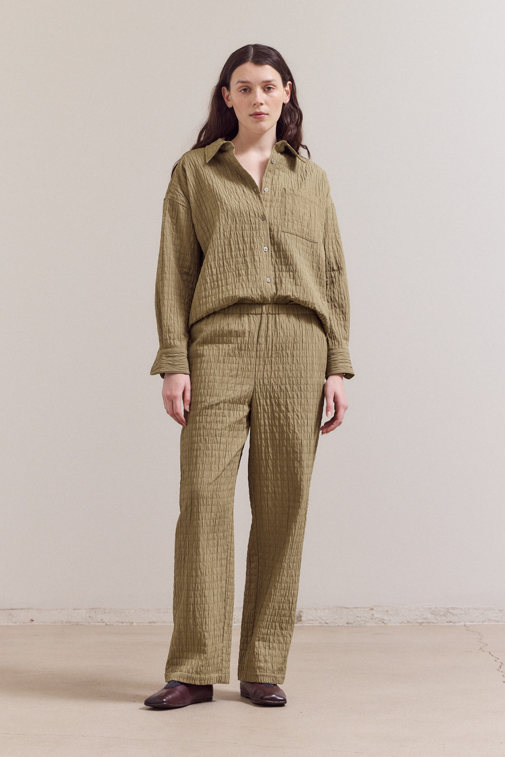 Bading Wasitband Seer Pants