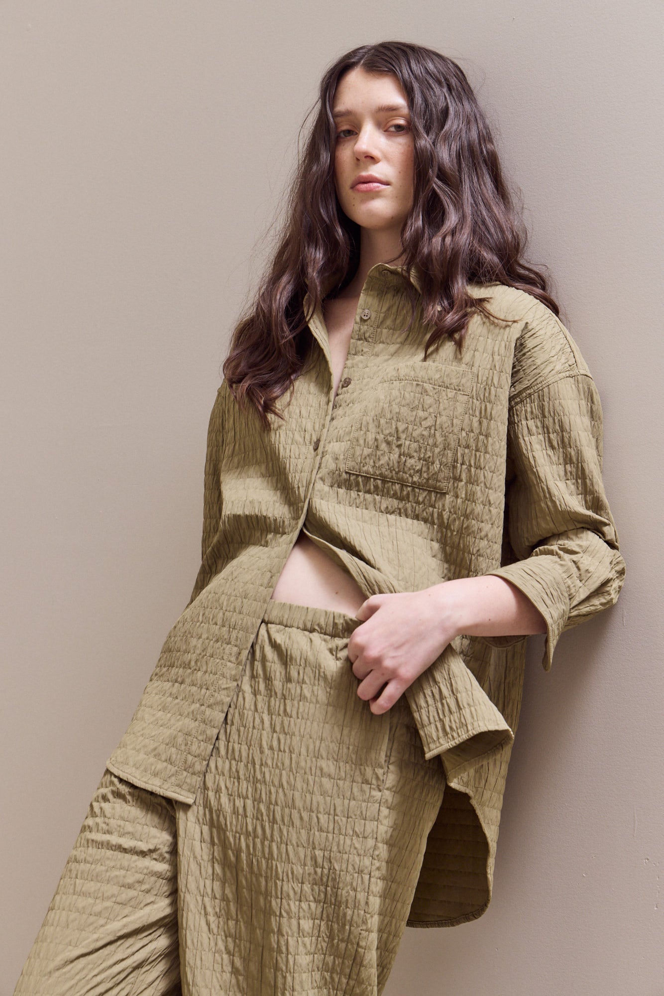 Bading Wasitband Seer Pants