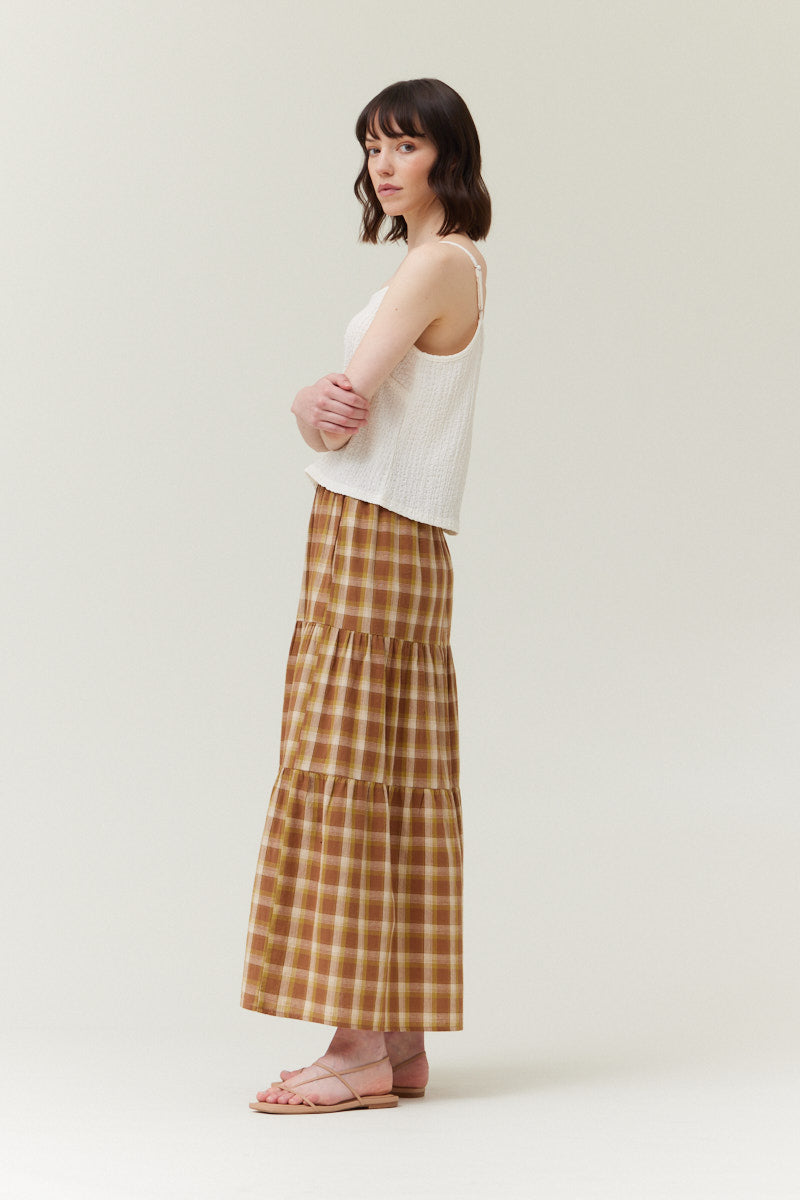 Straight Neckline Spaghetti Tank Top in Cream