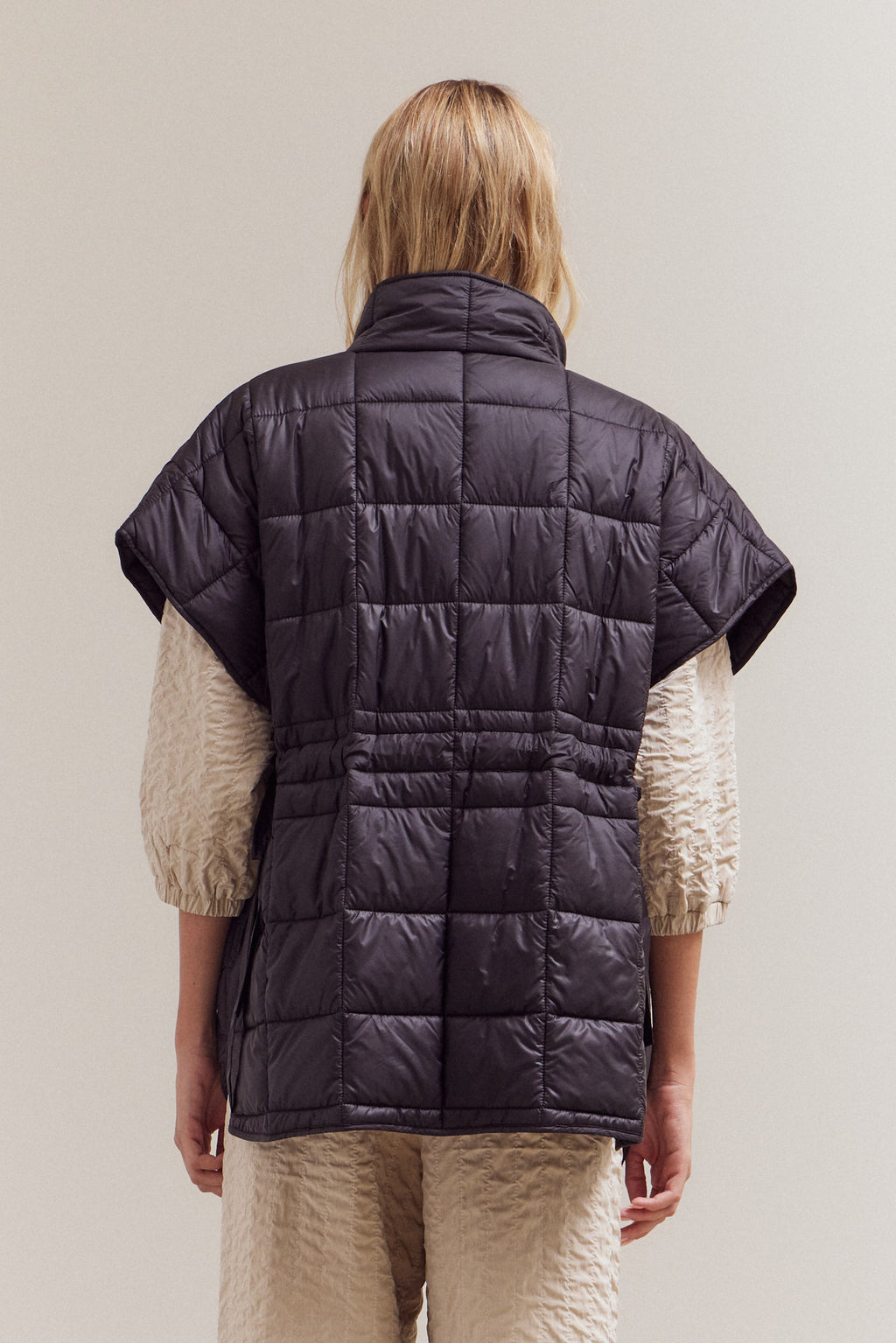 High Neck Zip Up Quilting Padded Vest