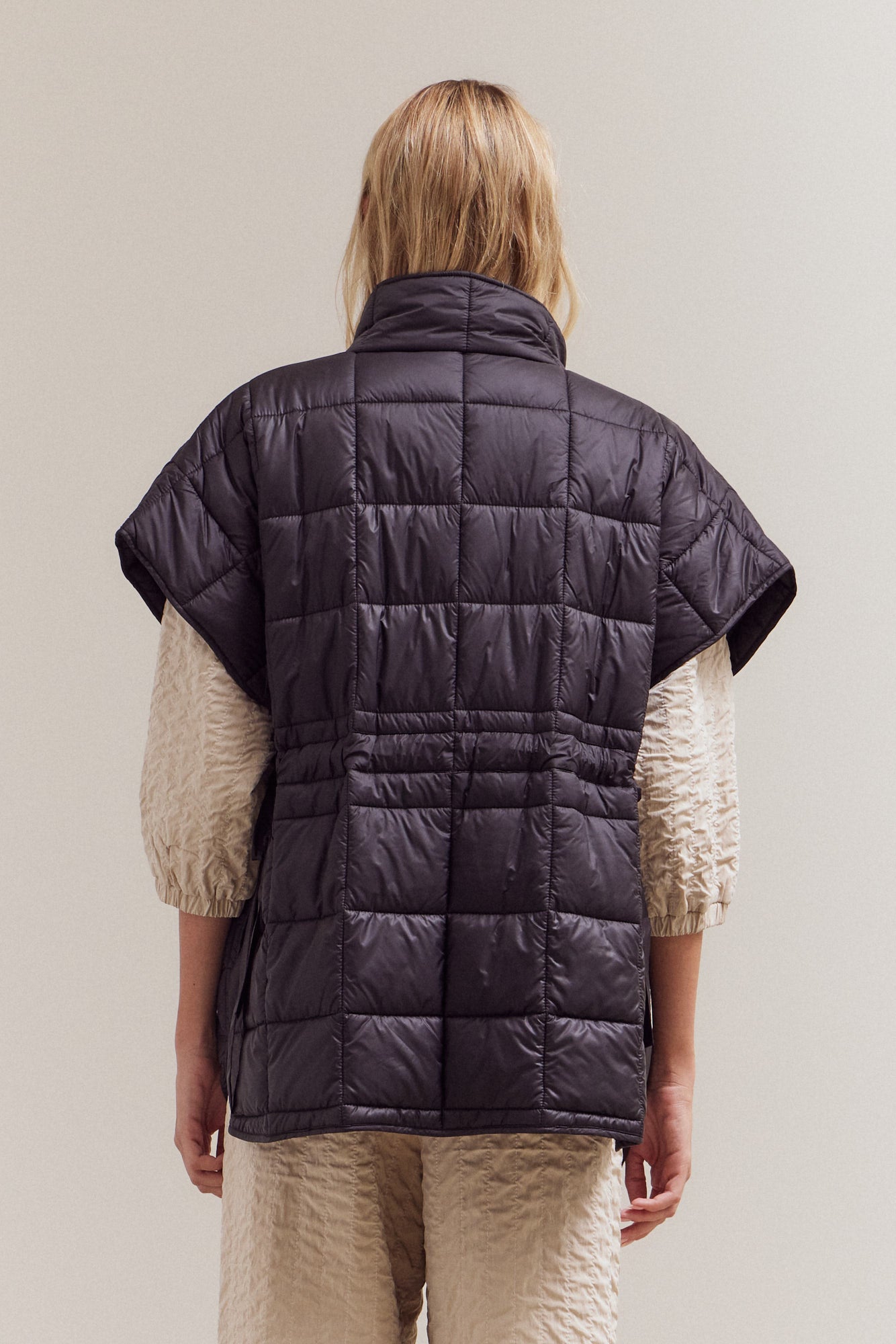 High Neck Zip Up Quilting Padded Vest