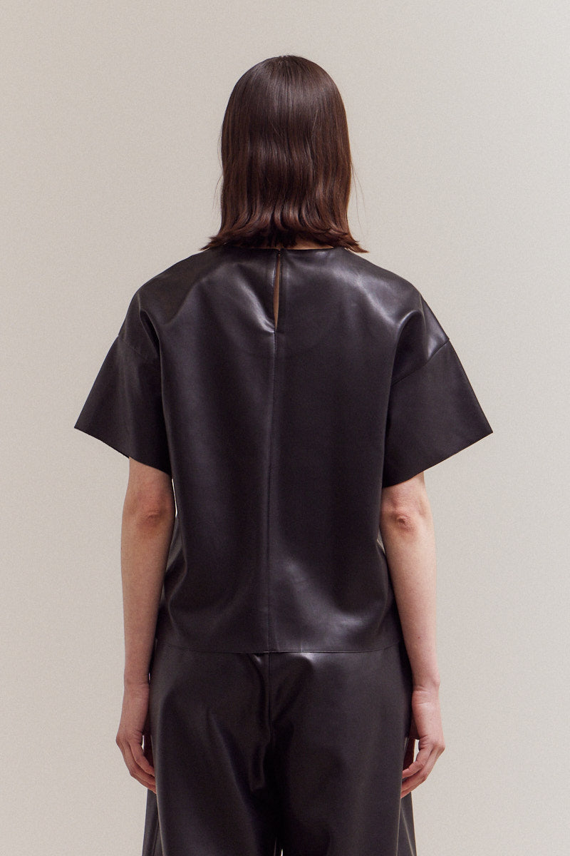 Vegan Leather Loose Fit Top