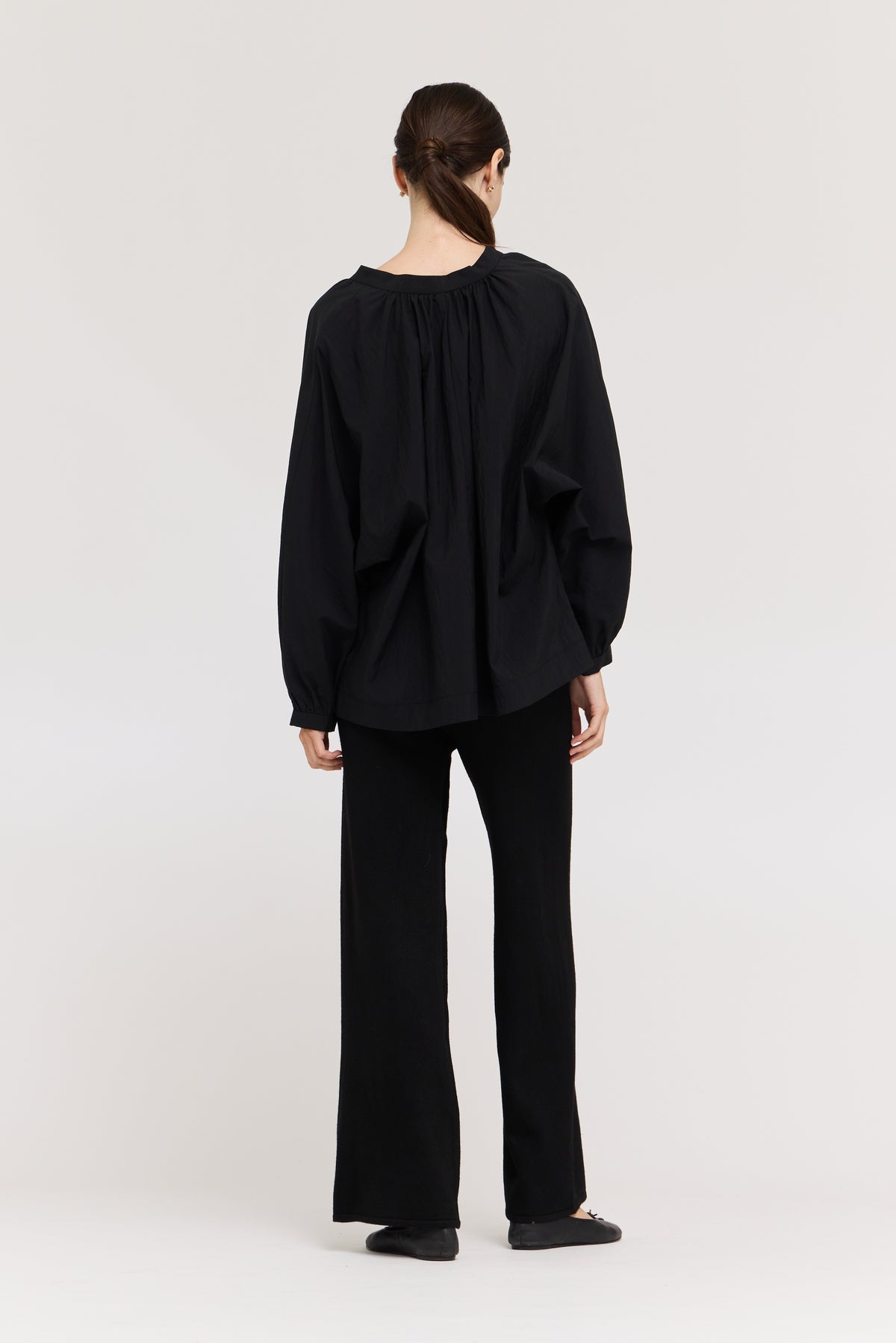 Tencel Tied Blouse in Black