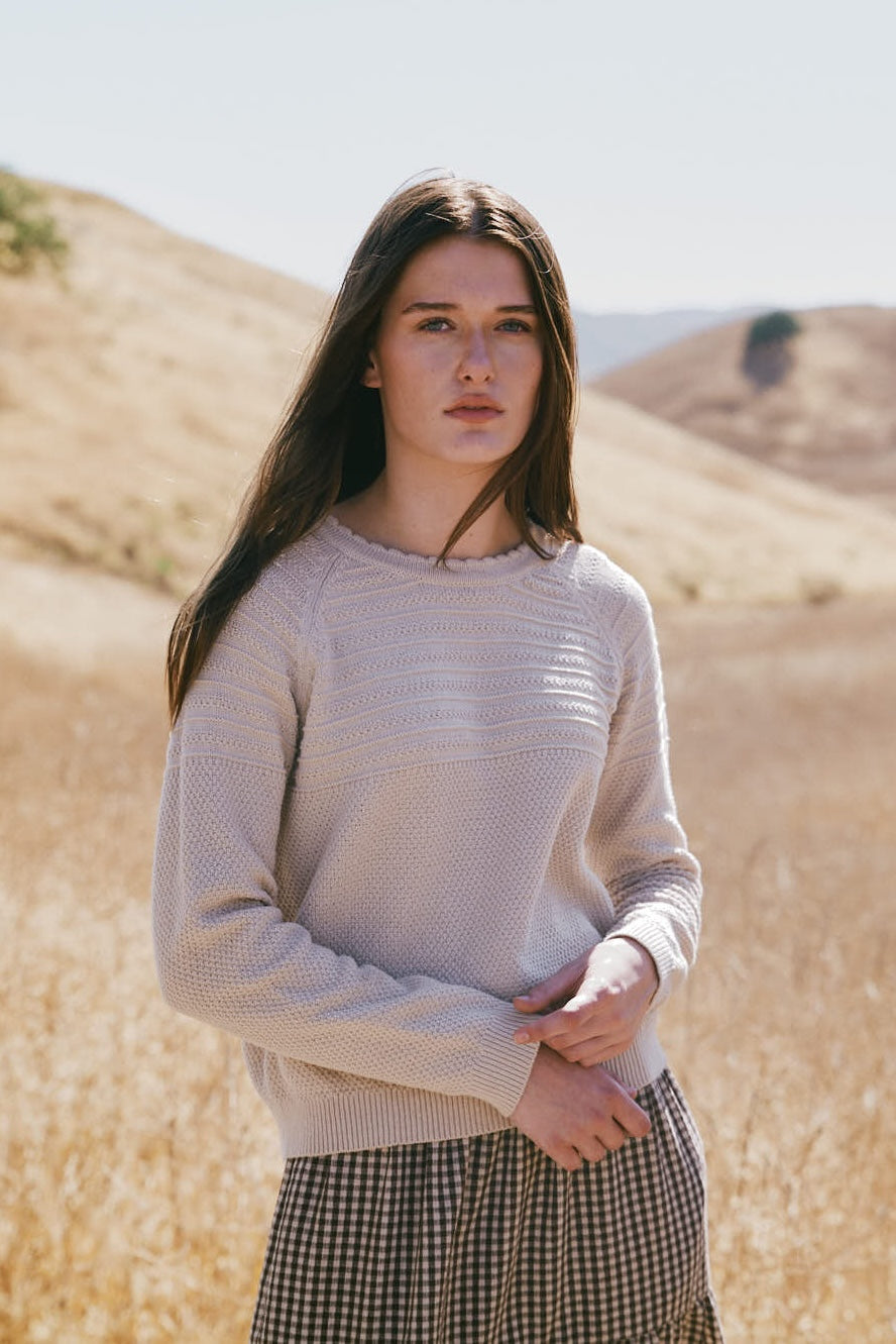 Scallop Neckline Sweater Top