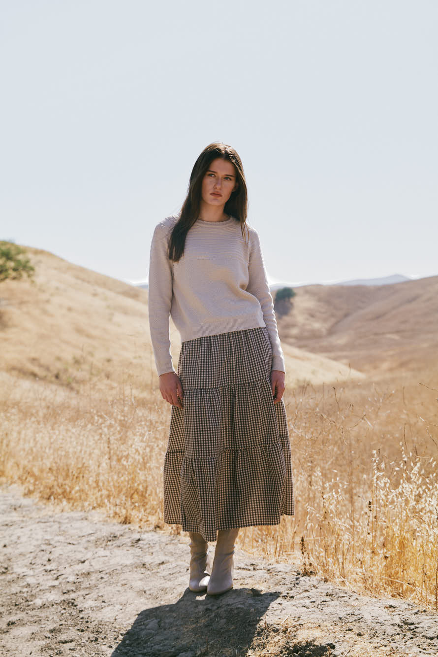 Scallop Neckline Sweater Top