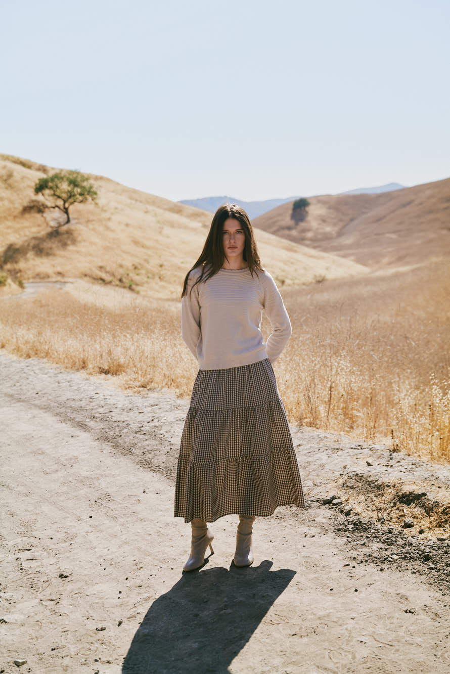 Scallop Neckline Sweater Top