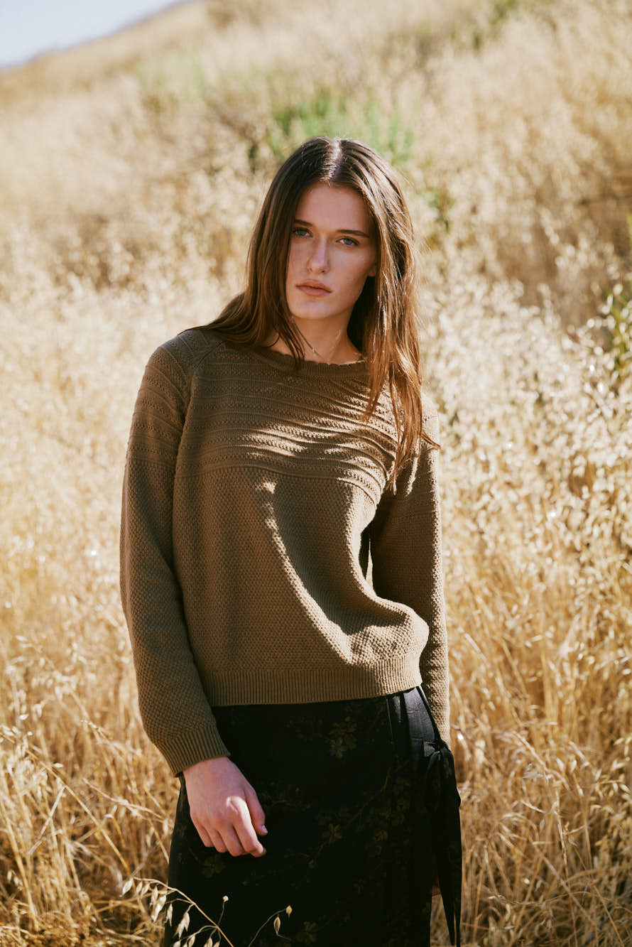 Scallop Neckline Sweater Top